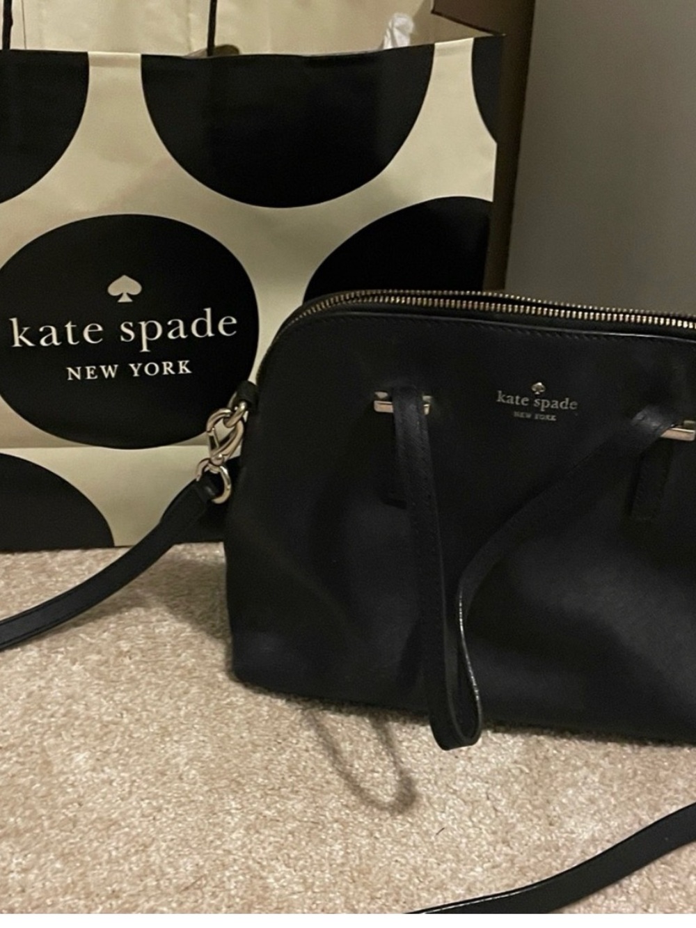 kate spade Black Leather Crossbody Satchel